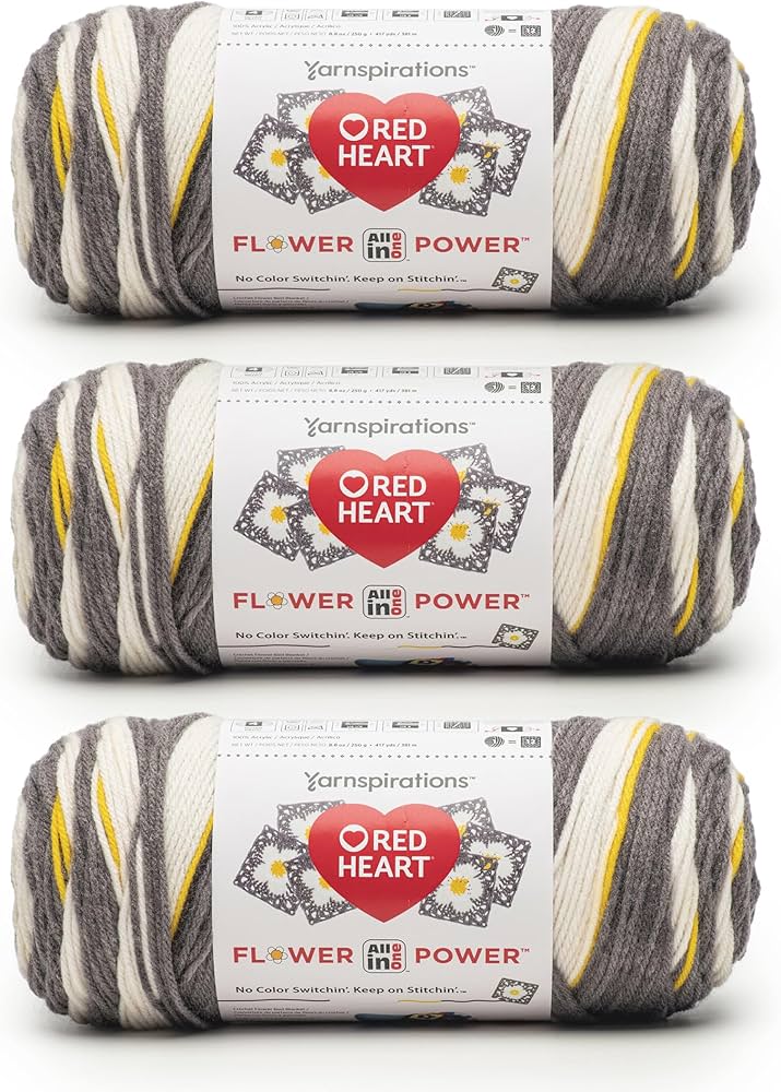 Amazon.com: Red Heart All in ONE Flower Power Daisy do Yarn - 3